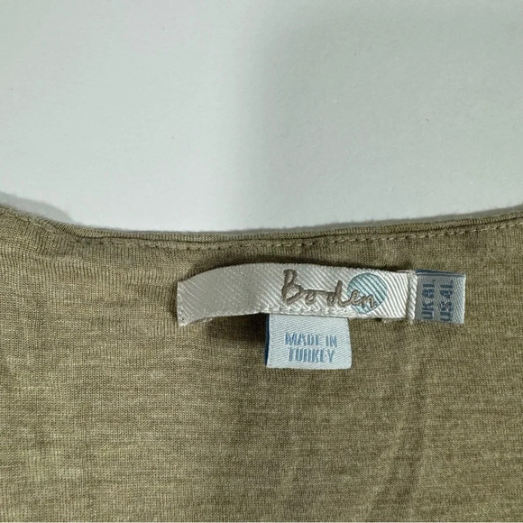 Boden Knee Length Dress Blue Beige Short Sleeve Scoop Neck - Picture 4 of 6